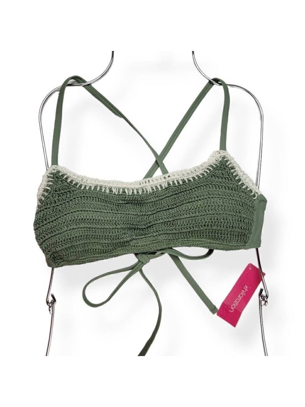 Xhilaration Sage Green Embroidered Bralette Medium